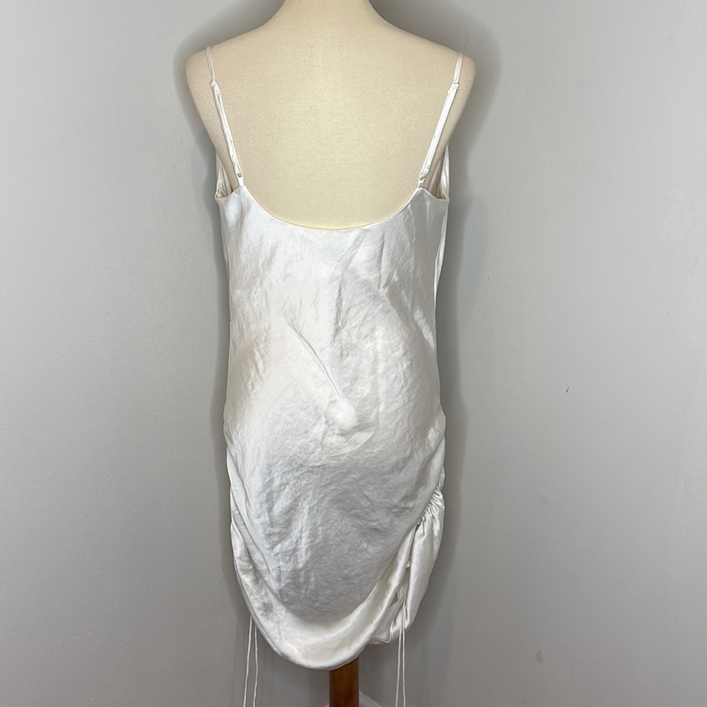 Wilfred Only Ruched Slip‎ Cream Dress - Picture 3 of 9